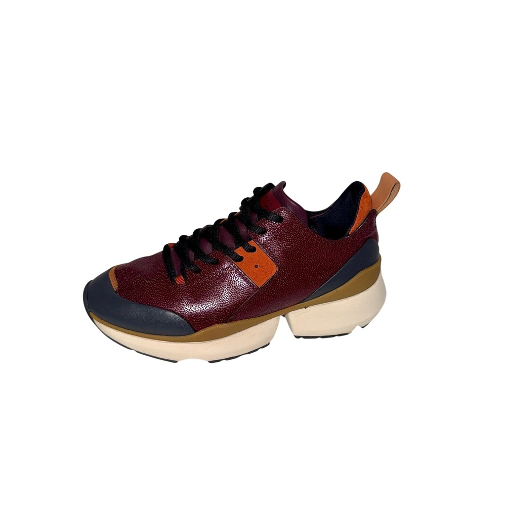 Rag & Bone Retro Runner Burgundy Leather Colorblock Sneakers Womens 37.5/7.5